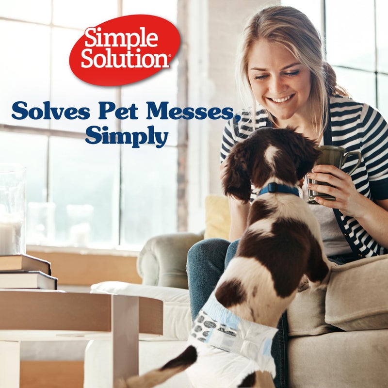 Simple Solution حفاضات إناث الكلاب القابلة للتصرف من Simple Solution، حماية ماصة ضد التسرب لعدم التحكم، تدريب الجراء، دورة الحرارة، السفر، وتدريب المنزل، للكلاب الصغيرة، محيط الخصر 15-19 بوصة، 12 قطعة - Image 5